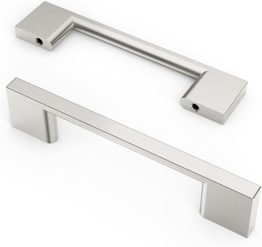 Ibenzoa Kastgrepen Set van 10 Geborsteld Nikkel 96 mm Gatafstand voor Meubelen