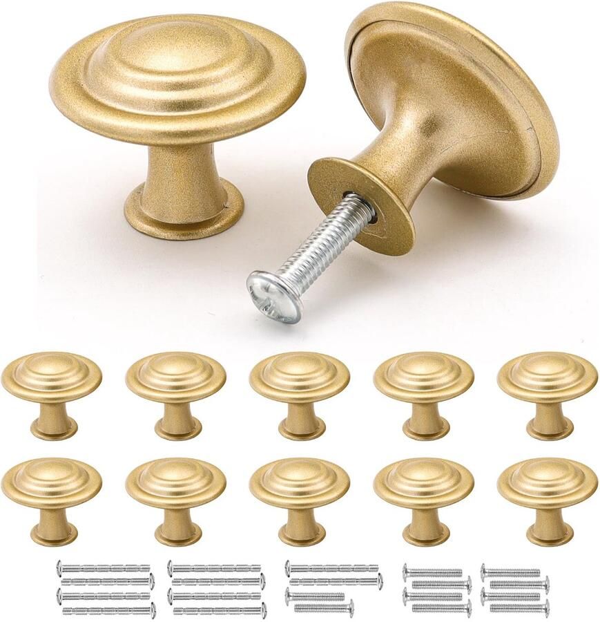 Ibenzoa Kastknoppen in goudkleur met vintage uitstraling voor meubels set van 10 stuks