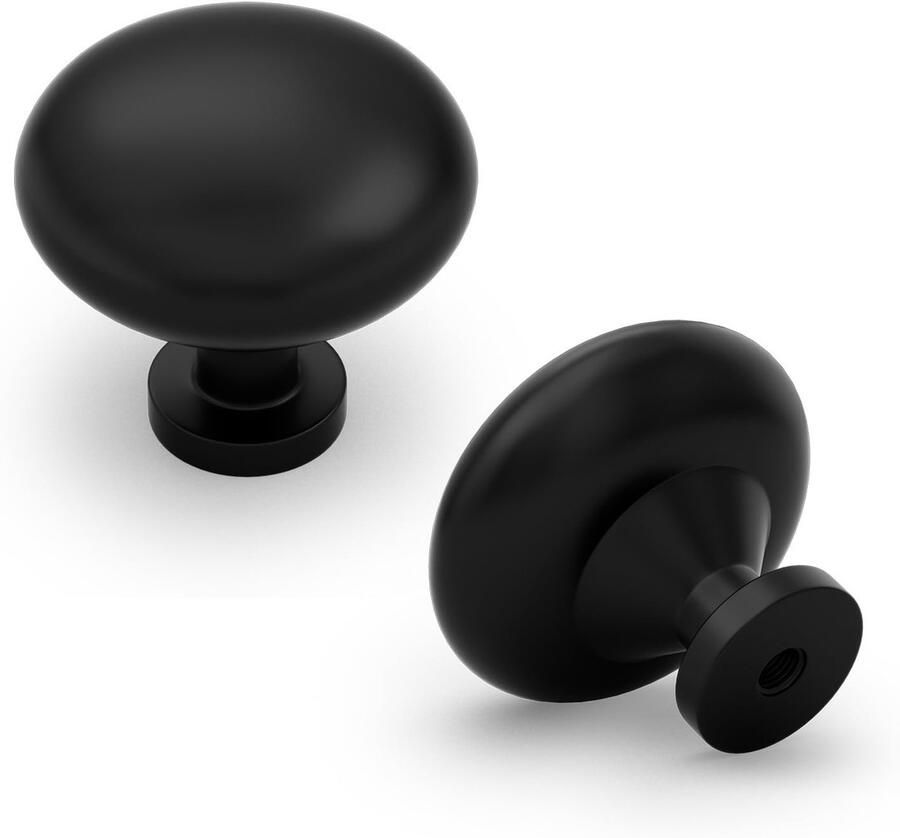 Ibenzoa Kastknoppen Set van 10 Zwarte Handgrepen voor Kasten en Laden in Paddenstoelstijl