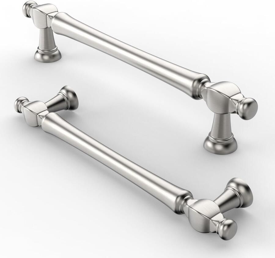 Ibenzoa Klassieke en Moderne Kastgrepen Set van 10 in Geborsteld Satijn Nikkel voor Meubels