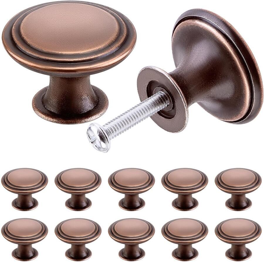 Ibenzoa Klassieke Ronde Kastknoppen Set van 12 voor Keuken en Meubelupgrades