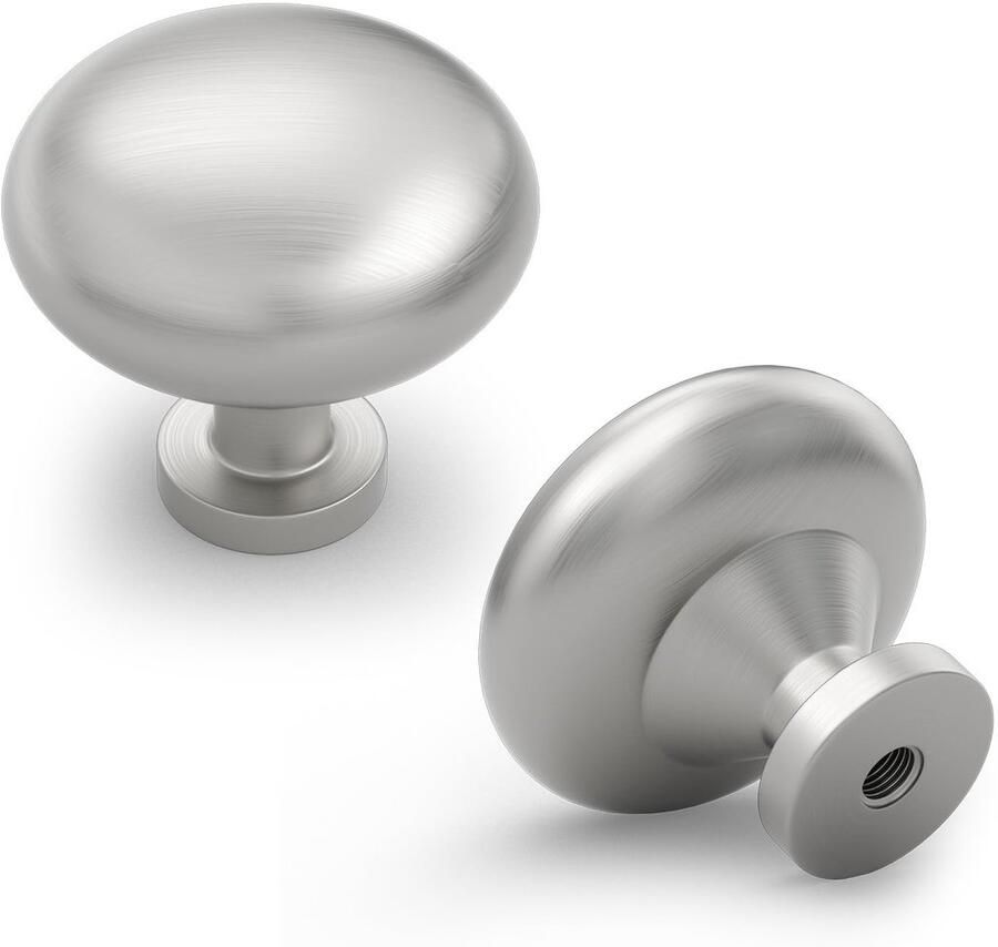 Ibenzoa Luxe Set van 10 Zilverkleurige Meubelknoppen voor Kasten en Lades met Eenvoudige Installatie