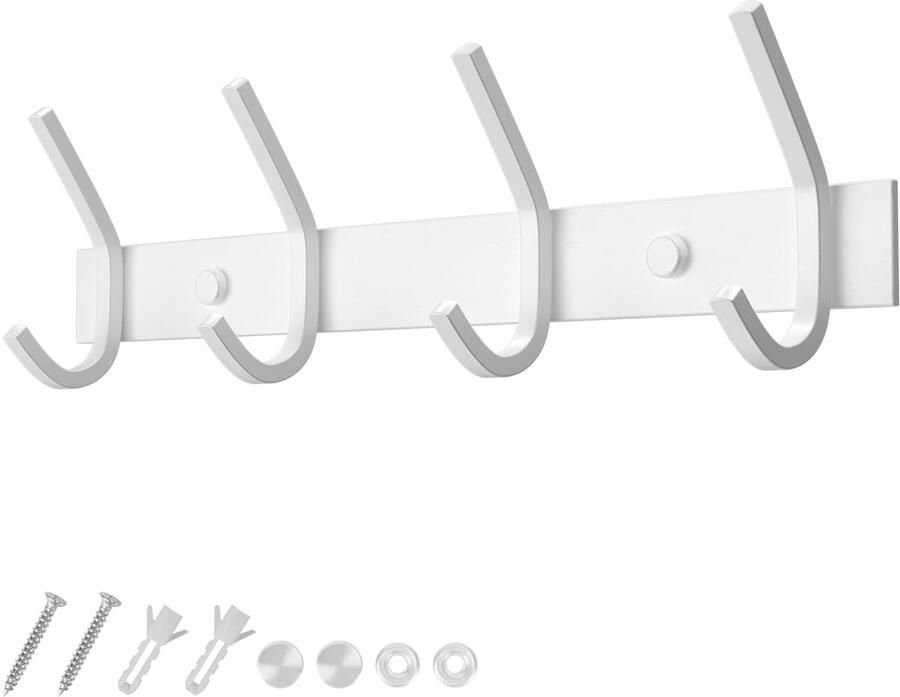 Ibenzoa Kledinghaken Wandrek met Vier Dubbele Haken voor Zware Belasting en Moderne Stijl