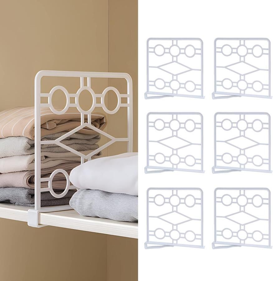 Ibenzoa Kledingkast Plankverdeler Set van 6 voor Optimale Kastorganisatie en Ruimtebeheer