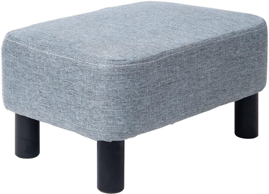 Ibenzoa Kleine multifunctionele voetenbank met linnen stof en houten poten ideaal voor elk interieur