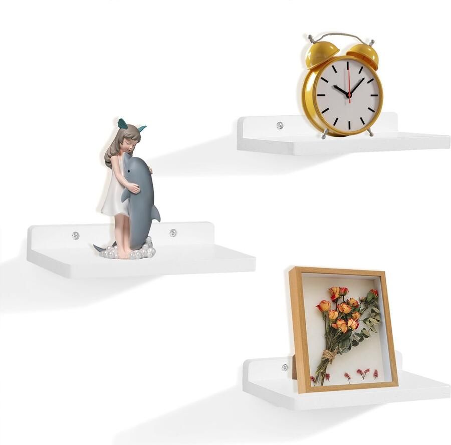 Ibenzoa Kleine wandplanken set van 3 voor ruimtes in huis