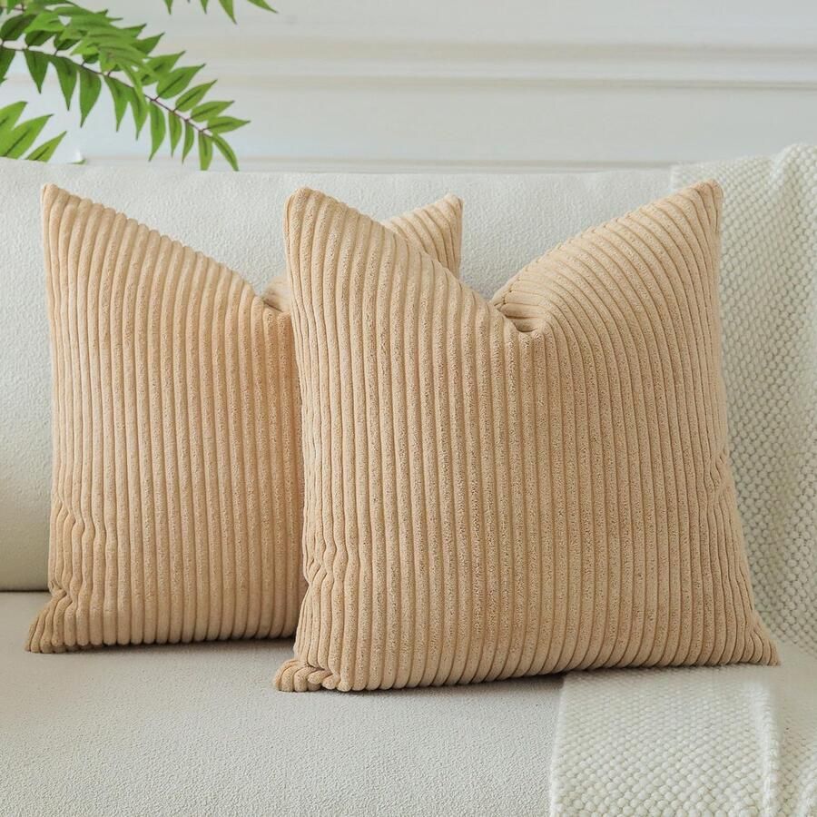 Ibenzoa Kleurrijke Set van 2 Corduroy Kussenhoezen voor Stijlvolle Interieurdecoratie in Woonkamer en Bank 45 x 45 cm