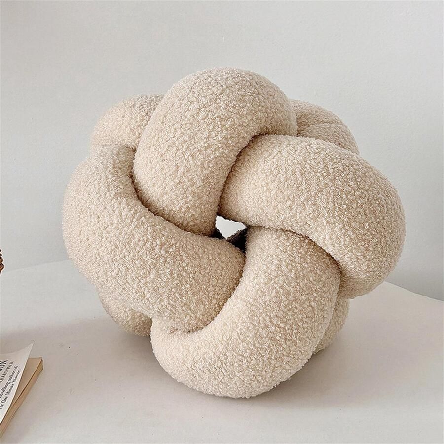 Ibenzoa Knutselbalkussen voor bank en bed ultrazacht sierkussen van lamsfluweel 30 cm beige decoratief design