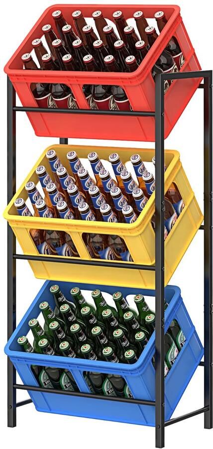 Ibenzoa Krattenrek van Metaal met Drie Niveaus voor Opslagtoepassingen in Huis en Tuin