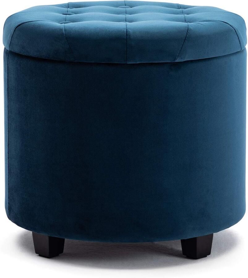 Ibenzoa Kubusvormige kruk met opbergruimte en fluwelen bekleding voor woonkamers