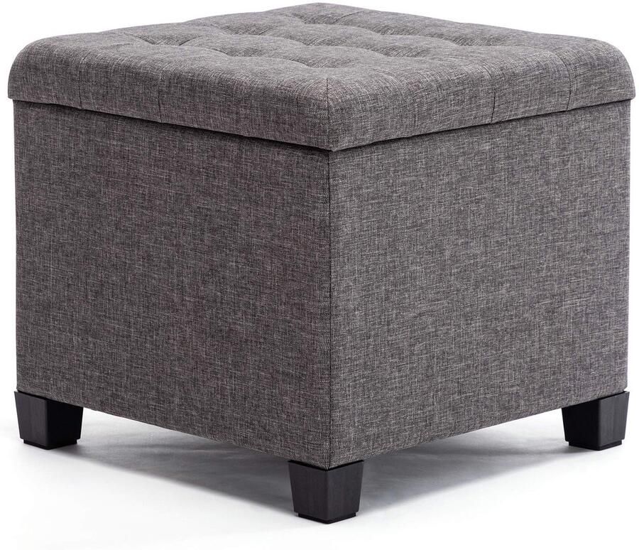 Ibenzoa Kubusvormige Opbergkruk met Verwijderbaar Deksel voor Multifunctioneel Gebruik in Huis