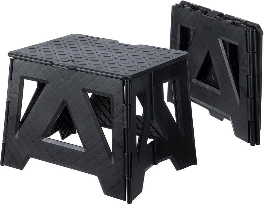 Ibenzoa Kunststof Opvouwbare Kruk van 24 5 cm Hoog voor Binnen en Buiten Gebruik Zwart