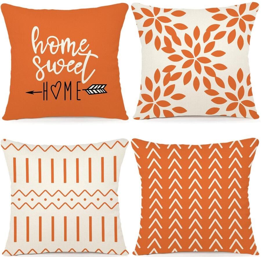 Ibenzoa Kussenhoezen Set van 4 voor Sierkussens op Bank Tuinbed of Stoel 40 x 40 cm