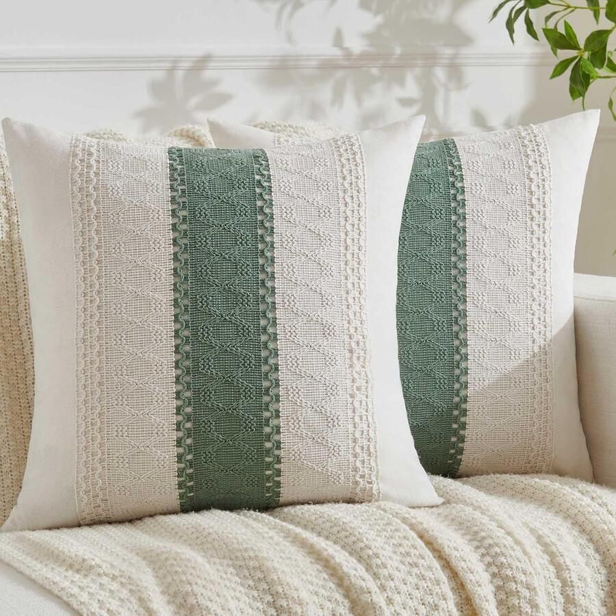 Ibenzoa Kussenslopen Set van 2 in Boho Stijl voor Bank en Woonkamer 45x45 cm