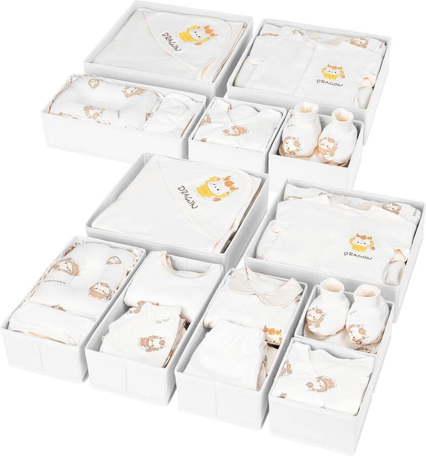 Ibenzoa Lade-organizer set van 12 stuks voor kledingstukken en accessoires opvouwbaar en ruimtebesparend