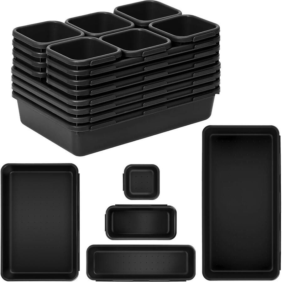 Ibenzoa Lade-organizerset van 26 stuks voor veelzijdig gebruik in keuken badkamer en kantoor