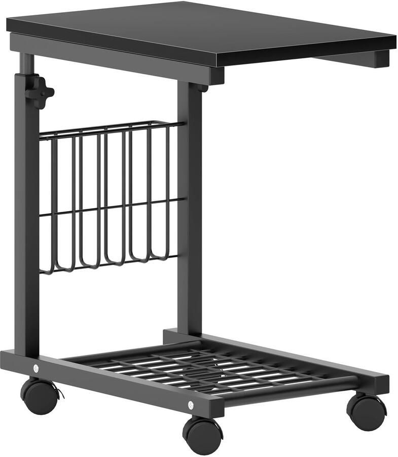Ibenzoa Laptoptafel en Bijzettafel met Verstelbare Hoogte en Wielen voor Flexibel Gebruik in Huis