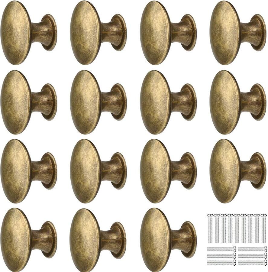 Ibenzoa Luxe Set van 15 Vintage Bronzen Knoppen voor Meubels en Kasten met Schroeven