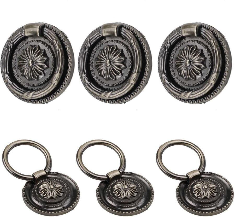 Ibenzoa Luxe Set van 6 Bronzen Ladeknoppen voor Kasten en Meubels met Schroeven