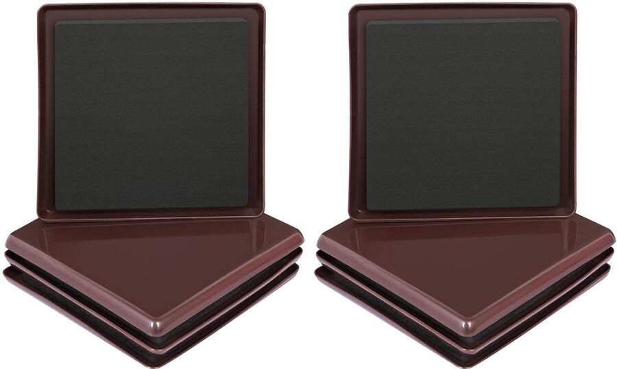 Ibenzoa Makkelijk Verplaatsbare Zelfklevende Meubelglijders voor Tapijt en Vloerbescherming Set van 8 Bruin