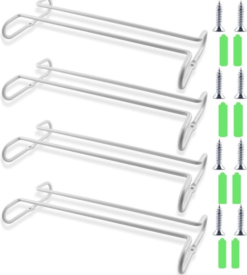 Ibenzoa Metaal Wijnglas Houder Wandmontage 4 Stuks