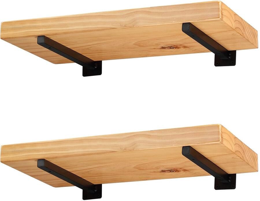 Ibenzoa Metaal Zwarte Plankdrager voor Zwevende Wandplanken Veelzijdig en Set van 4 Stuks