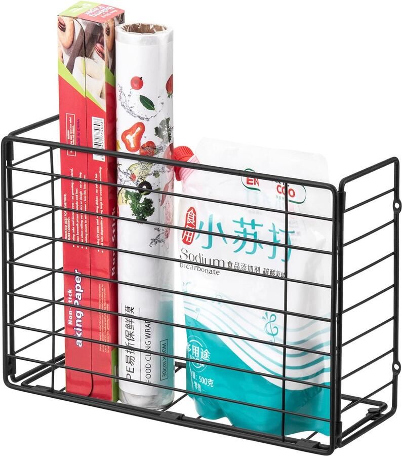 Ibenzoa Metalen keukenrek voor opbergen van folie snijplanken en meer