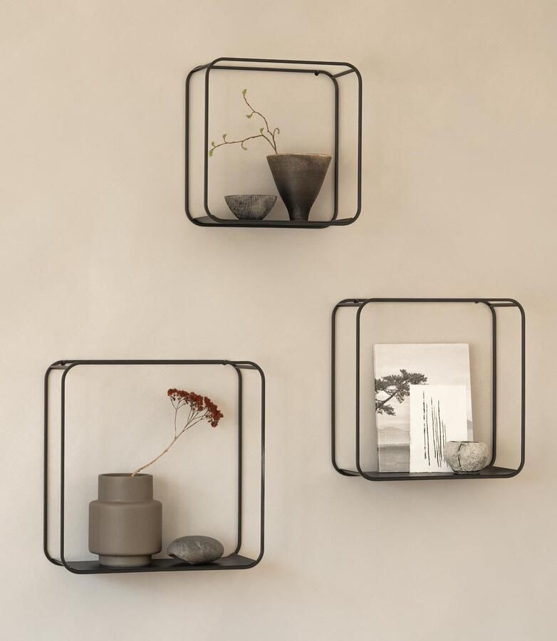 Ibenzoa Metalen Wandrekset met Drie Zwevende Planken voor Kamers in Modern Design