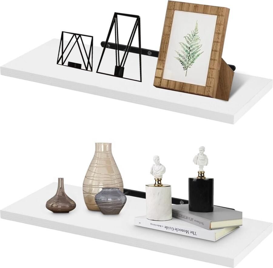 Ibenzoa Modern zwevend wandrek met twee lagen voor interieurstijlen