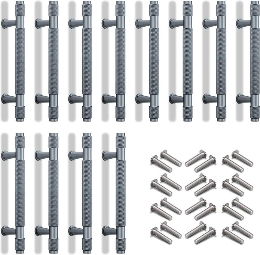 Ibenzoa Moderne en Stijlvolle Grijze Handgrepen voor Kasten en Laden Set van 12 Stuks