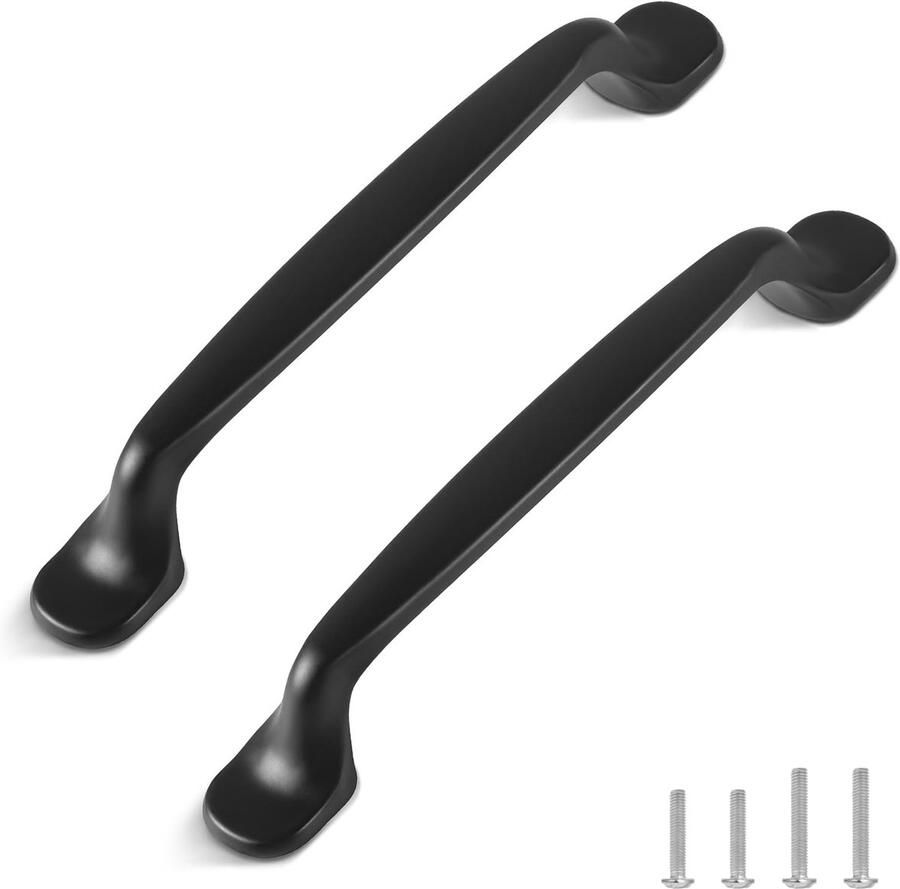 Ibenzoa Moderne en Stijlvolle Zwarte Meubelgrepen voor Keuken en Slaapkamer Set van 12 Stuks 128 mm