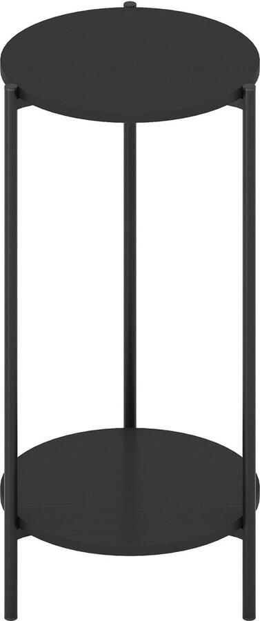 Ibenzoa Moderne hoge ronde bijzettafel met twee niveaus en stevige metalen poten