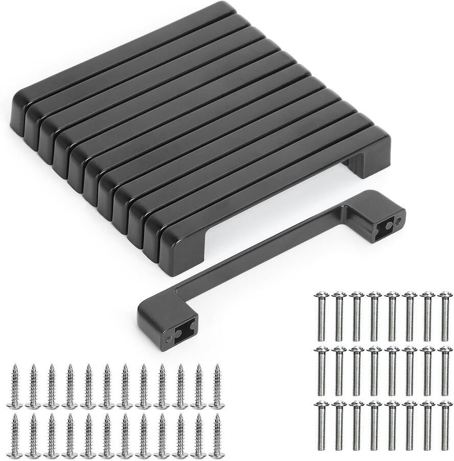 Ibenzoa Moderne mat zwarte meubelgrepen set van 12 stuks voor interieurstijlen