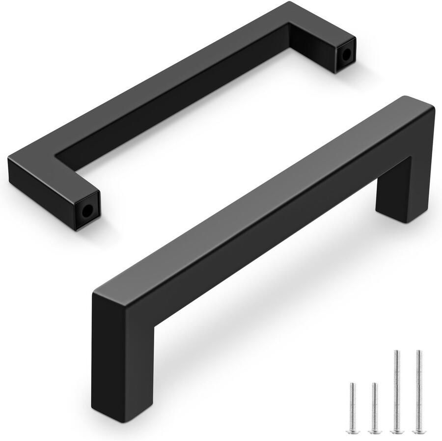 Ibenzoa Moderne set van 10 roestvrijstalen meubelgrepen voor keukens en badkamers met 96 mm afstand