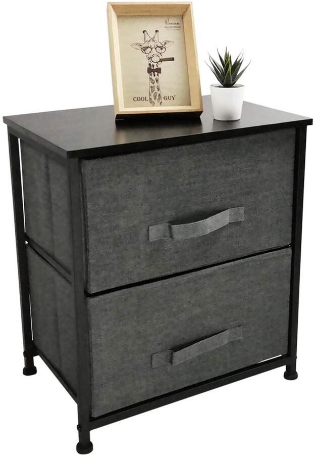 Ibenzoa Moderne stoffen ladekast met twee niveaus en stabiel ontwerp voor elke kamer