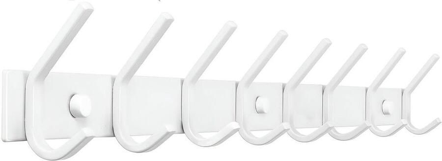 Ibenzoa Moderne Wandgarderobe met 16 Haken voor Toepassingen 62CM Roestvrij Staal Wit