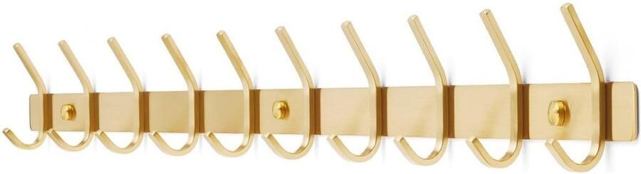 Ibenzoa Moderne Wandgarderobe met 20 Functionele Haken van Roestvrij Staal in Gouden Afwerking