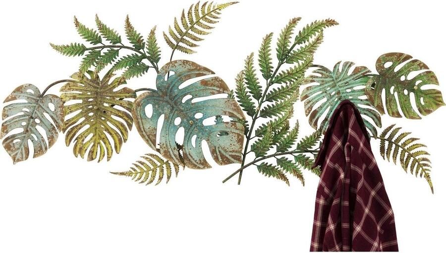 Ibenzoa Moderne Wandkapstok met Jungle-Design en Zes Kledinghaken voor Stijlvol Opruimen