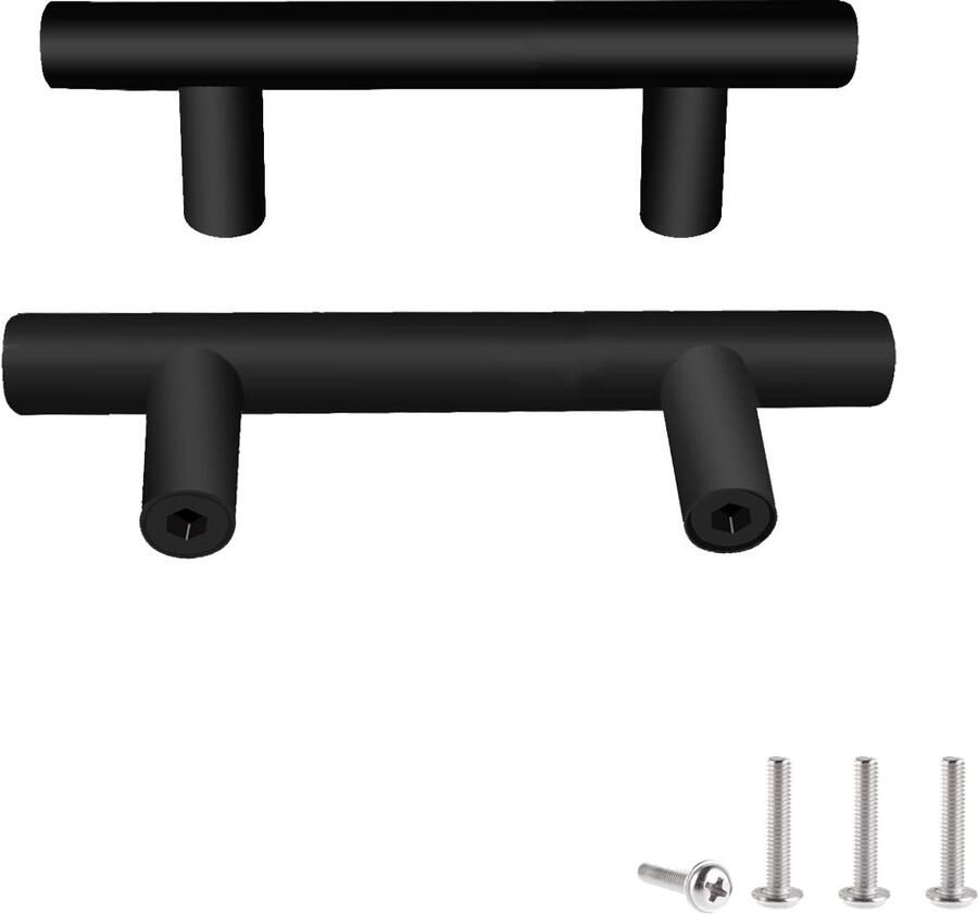 Ibenzoa Moderne Zwarte Deurknoppen Set van 2 voor Meubeltoepassingen