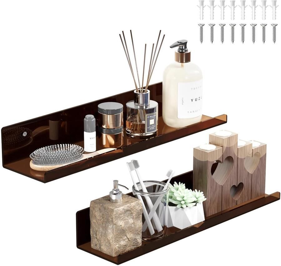 Ibenzoa Moderne Zwevende Wandrekken Set van 2 Voor Woonkamer Slaapkamer Badkamer en Kinderkamer