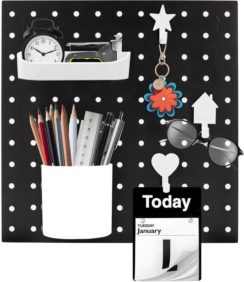 Ibenzoa Modulaire wandopslagset voor werkplaats en creatieve ruimtes inclusief pegboard en accessoires