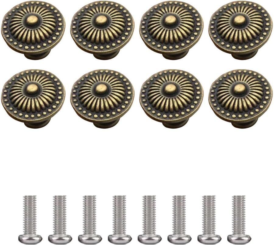 Ibenzoa Mooie Vintage Meubelgrepen Set van 8 met Schroeven voor Meubels en Kamers