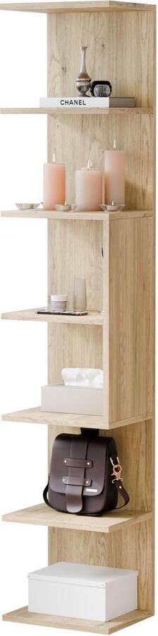 Ibenzoa Multifunctioneel Wandrek voor Ruimtes met 7 Planken in Eikenhout Kleur