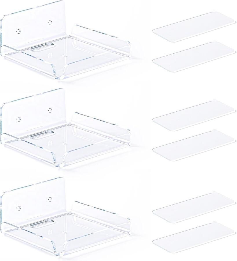 Zwevende Wandplanken Drijvend Wandrek 3 Stuks Acryl Zelfklevend