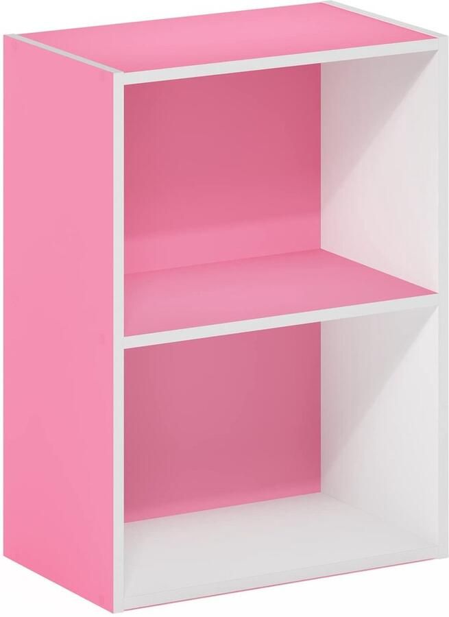 Ibenzoa Multifunctionele Dubbele Verdieghoogte Boekenkast met Open Planken ZwartWit