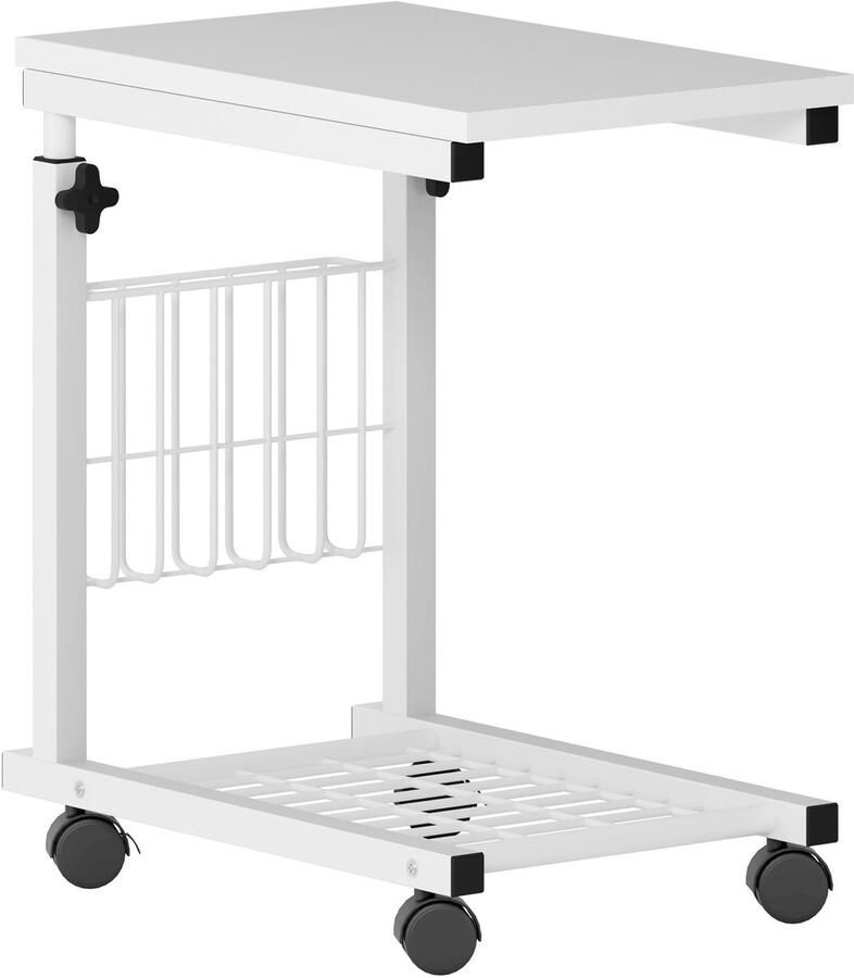 Ibenzoa Multifunctionele In Hoogte Verstelbare Laptop- en Bijzettafel met Wieltjes voor Flexibel Gebruik Thuis