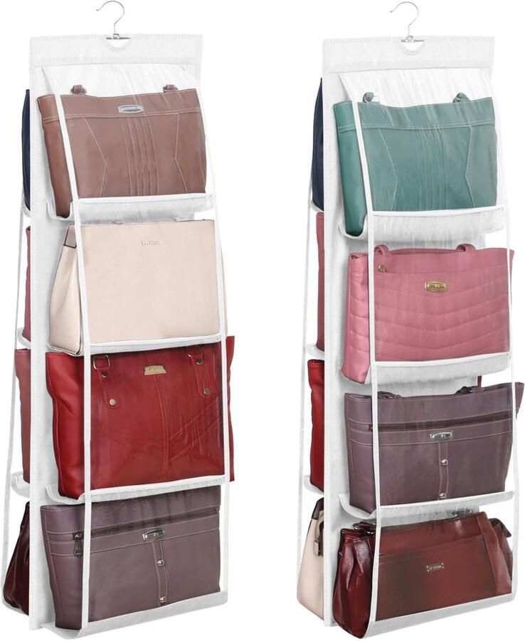 Ibenzoa Multifunctionele Opbergoplossing voor Tassen en Accessoires – 2 Stuks Wit