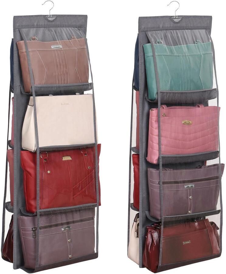 Ibenzoa Multifunctionele Opbergoplossing voor Tassen en Accessoires – 8 Transparante Vakken