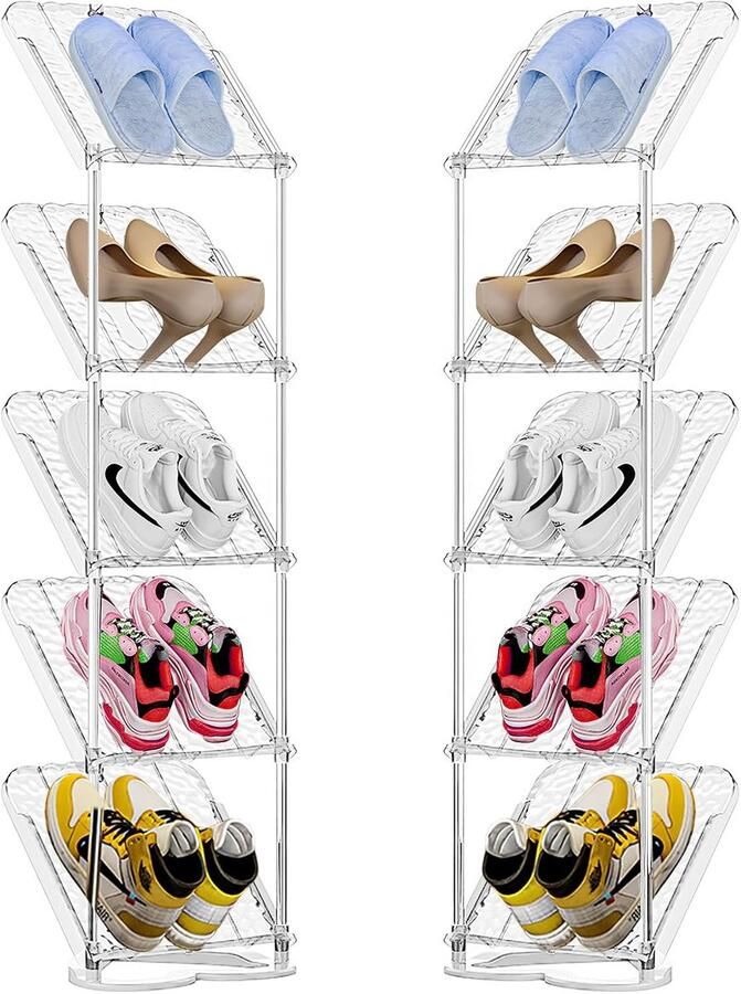 Ibenzoa Multitier Shoe Rack Robust Steel Frame 5 Levels Space-Saving Design