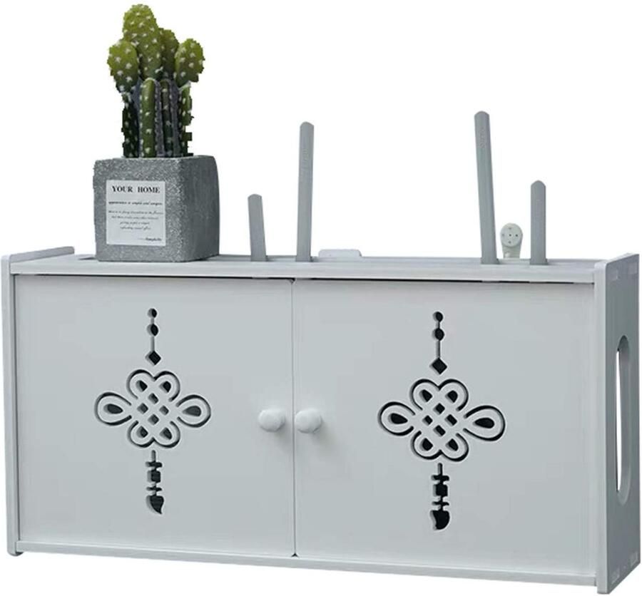 Ibenzoa Muur Router Opbergdoos voor Kabelbeheer en Ruimtebesparing